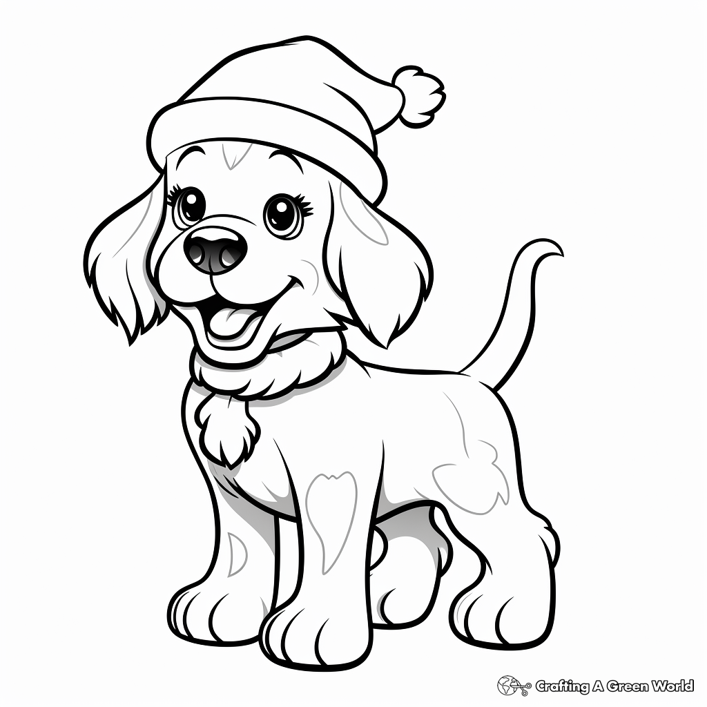 Christmas dog coloring pages