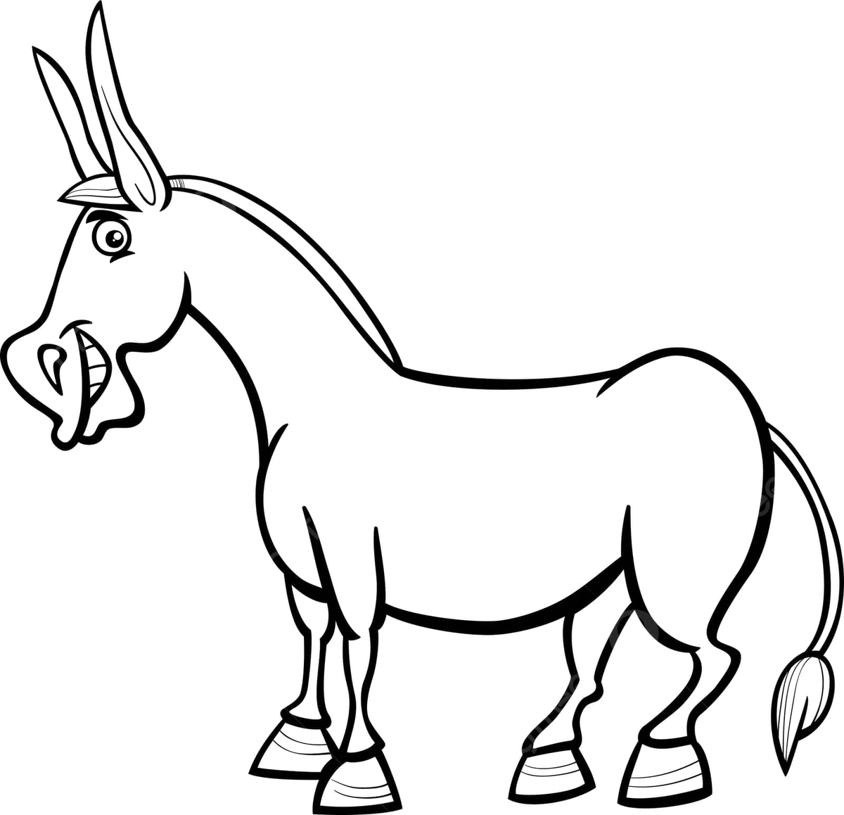 Donkey coloring page png transparent images free download vector files