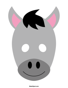 Printable donkey mask