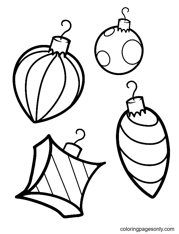 Christmas ornaments coloring pages printable for free download