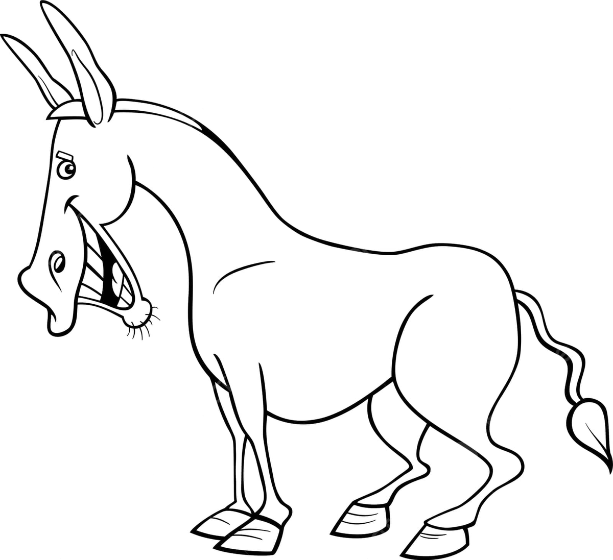 Donkey coloring page png transparent images free download vector files