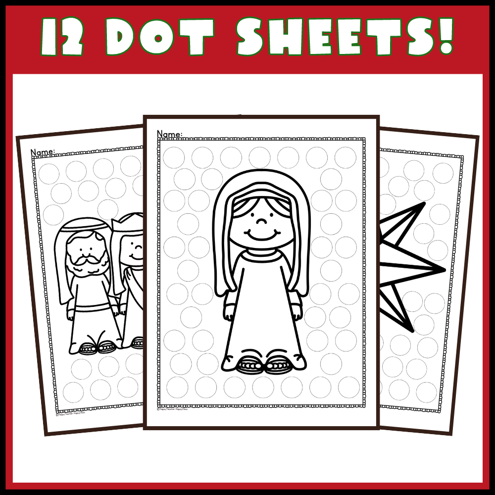 Christmas nativity dot painting bundle dot marker activities do a dot made by teachers