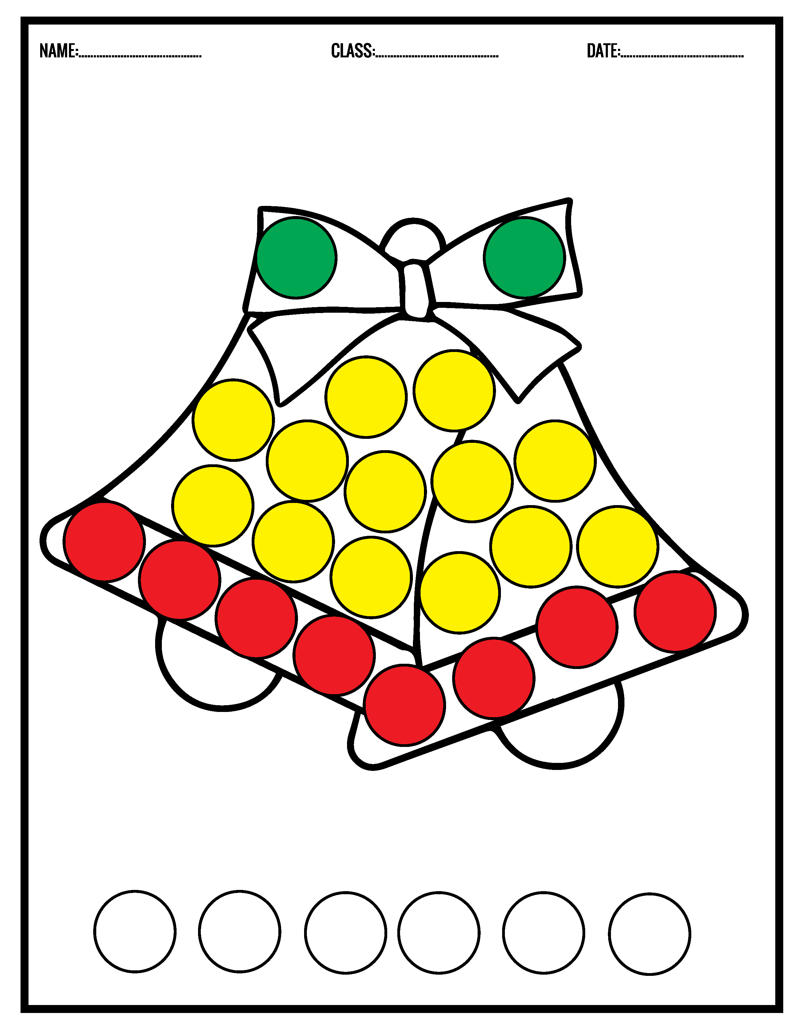 Christmas coloring pages dot markers