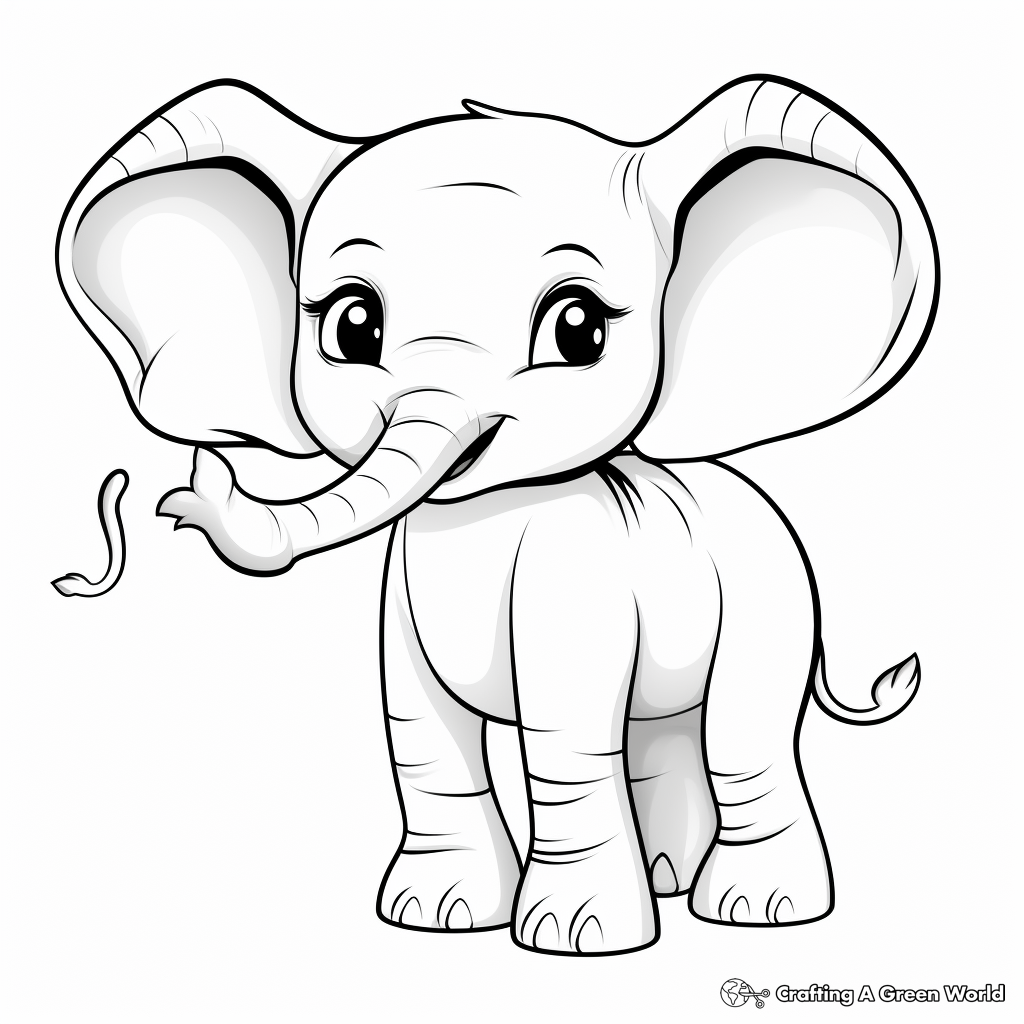 Baby elephant coloring pages