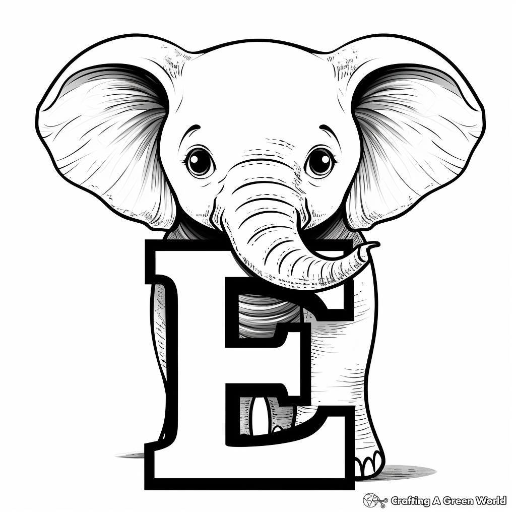 Letter e coloring pages