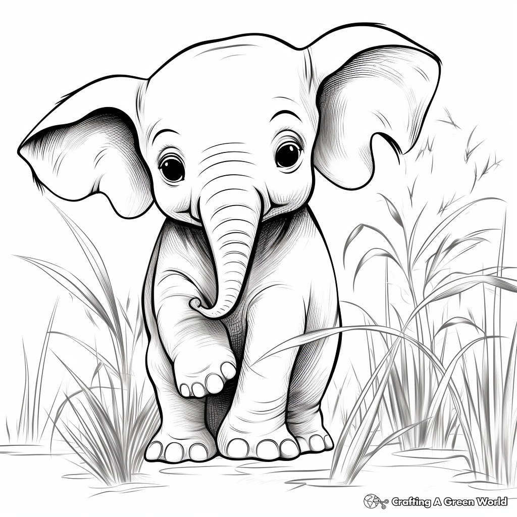 Baby elephant coloring pages