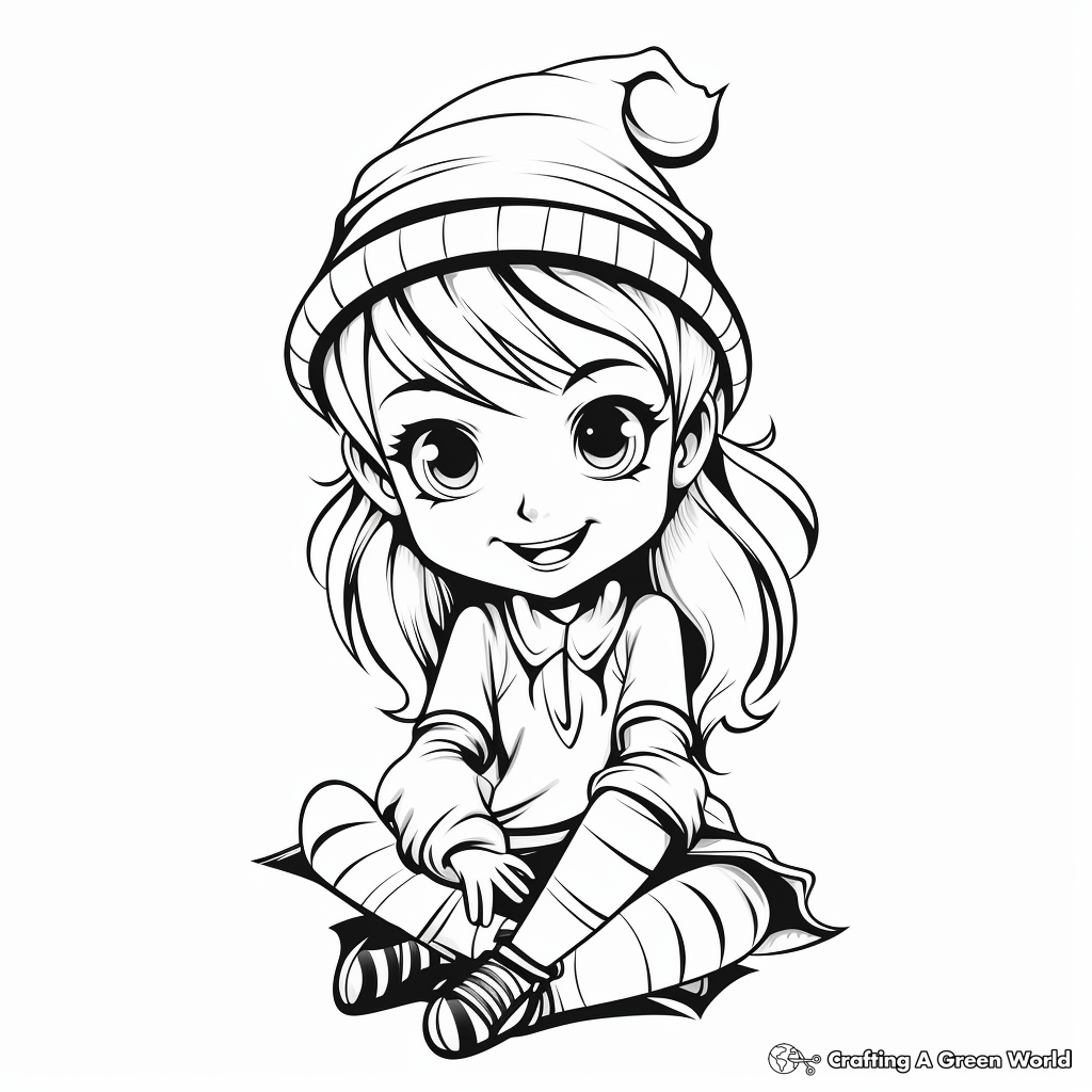 Santas elf coloring pages