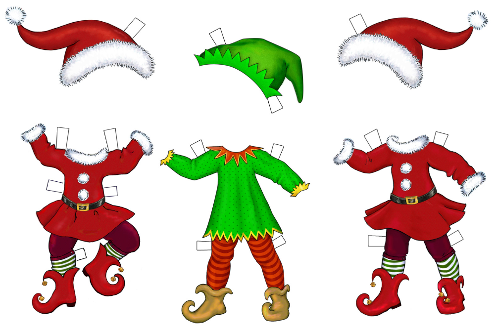 Christmas elf paper doll template christmas elf preschool christmas office christmas decorations