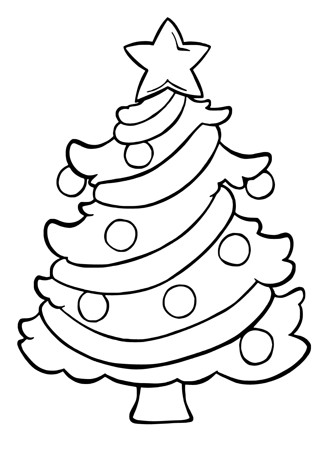 Free printable christmas tree easy coloring page sheet and picture for adults and kids girls and boys