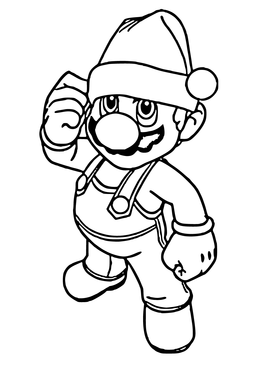 Free printable super mario christmas coloring page sheet and picture for adults and kids girls and boys