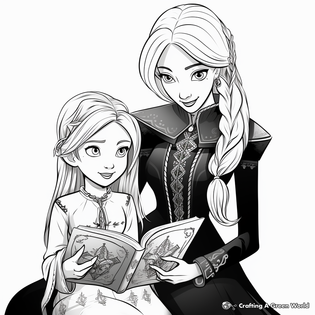 Elsa and anna coloring pages