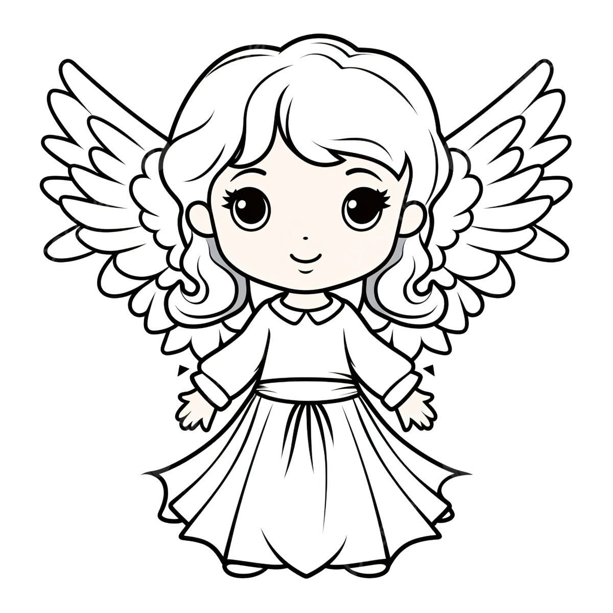 Coloring book or page for kids christmas angel black and white vector illustration christmas coloring kids coloring png transparent image and clipart for free download
