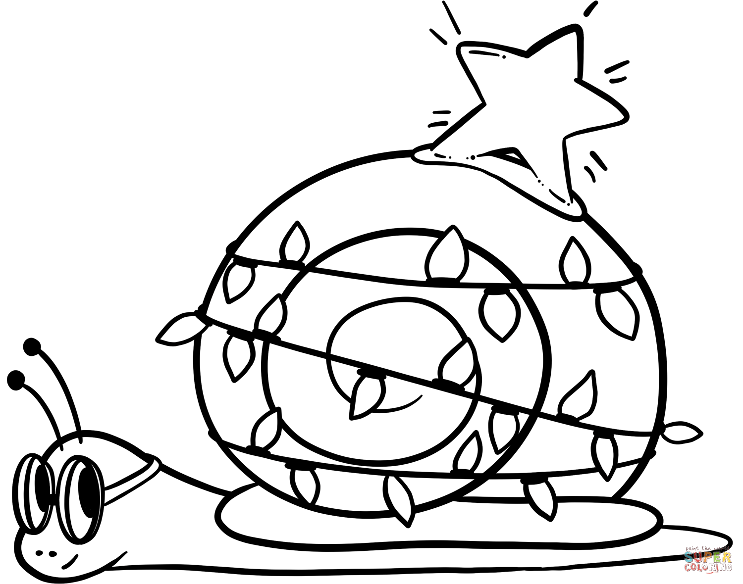 Christmas snail coloring page free printable coloring pages