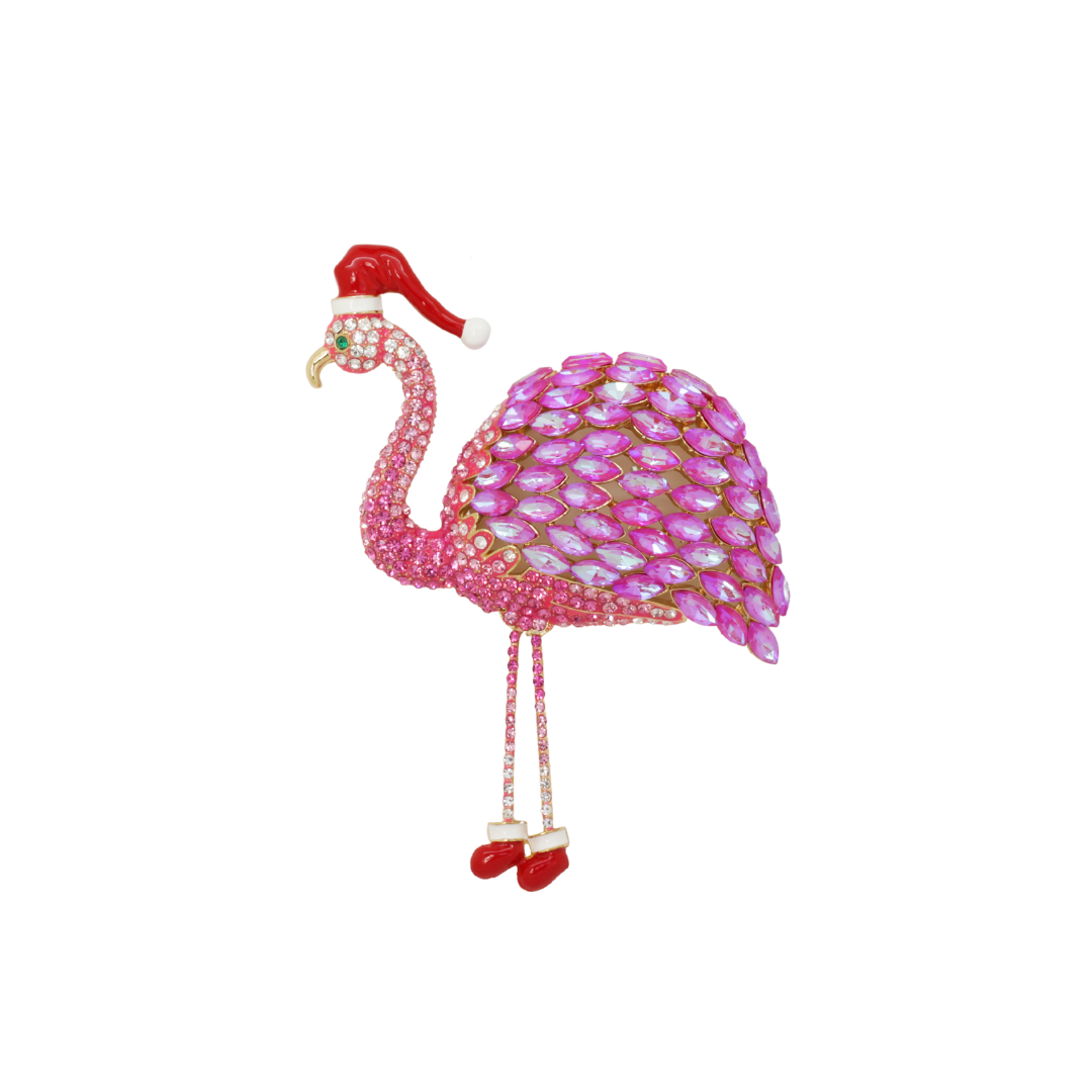 Tropical christmas flamingo brooch â butler wilson