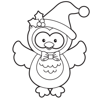 Coloring pages holiday owl coloring page