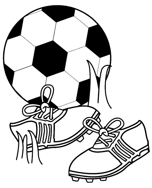 Fotball equipment soccer coloring page