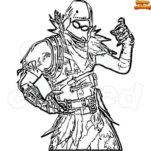 Coloring page fortnite raven