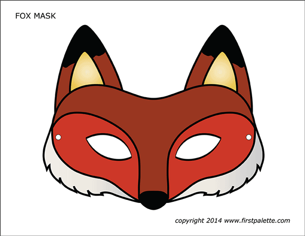 Fox mask free printable templates coloring pages