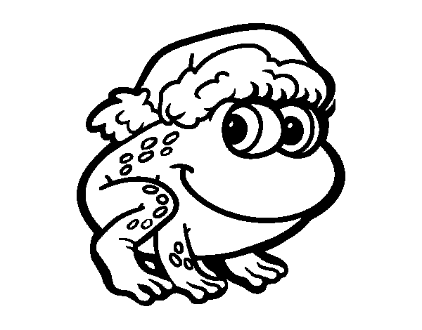 Christmas frog coloring page