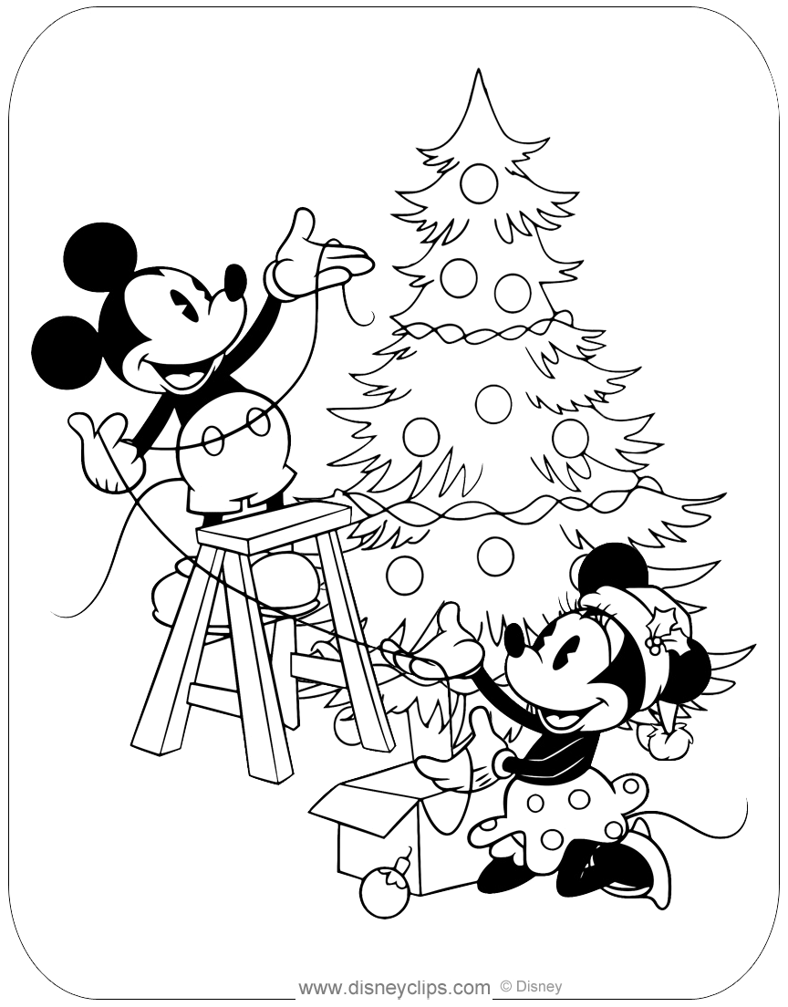 Mickey mouse friends christmas coloring pages