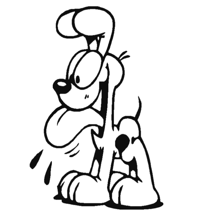 Odie the dog coloring book from the cartoon to print and online