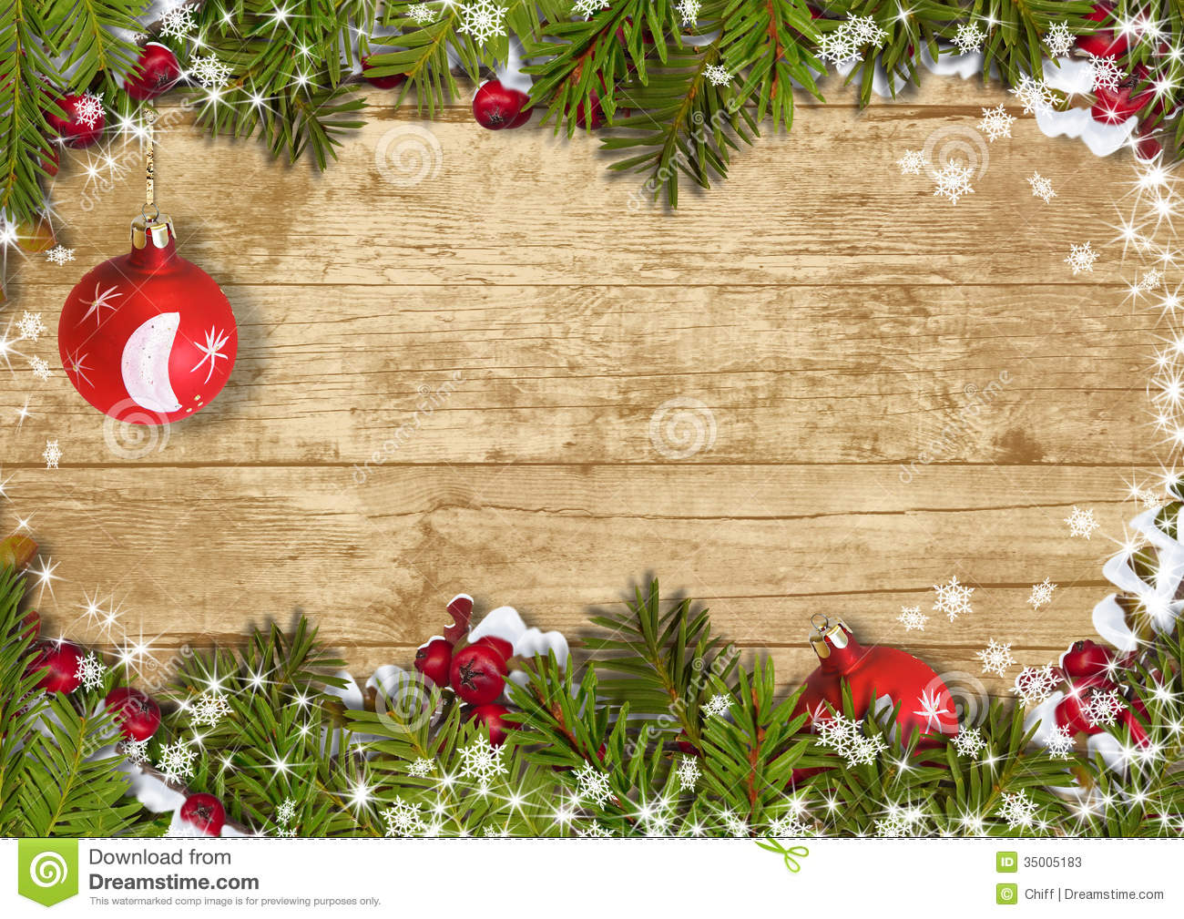 Christmas background with a border of fir branches ballholly stock illustration