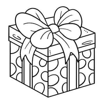 Premium vector birthday gift isolated coloring page for kids