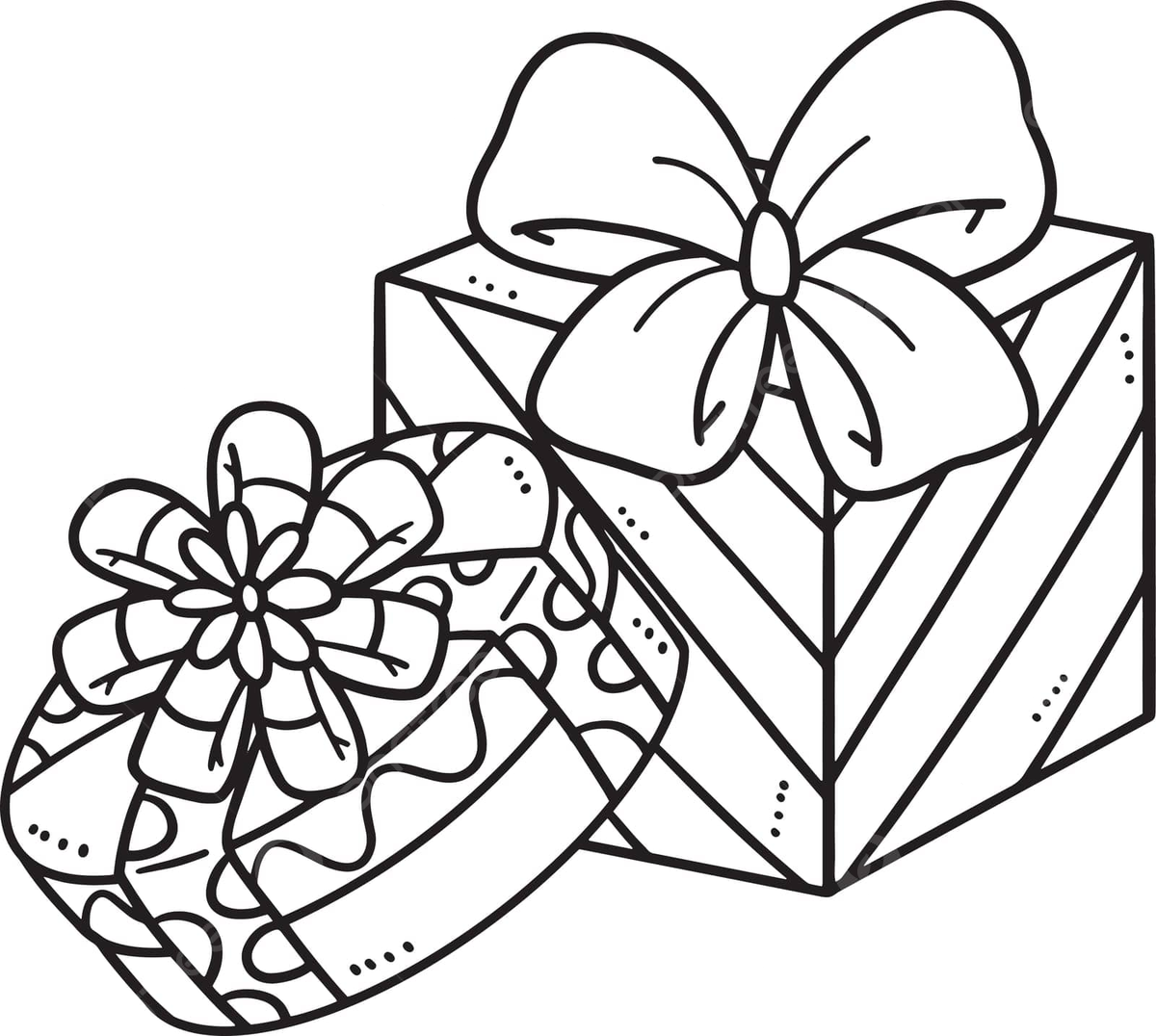 Birthday gift isolated coloring page for kids celebration event illustration vector rat drawing birthday drawing ring drawing png and vector with transparent background for free download