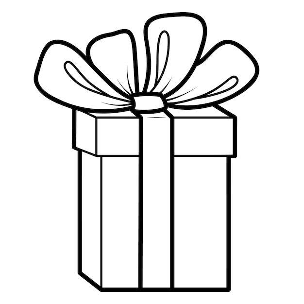 Premium vector gift illustration for coloring