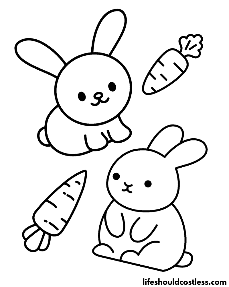 Rabbit coloring pages free printable pdf templates
