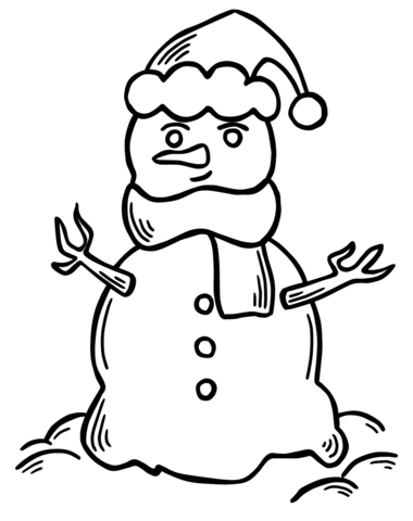 Snowman coloring page free printable coloring pages