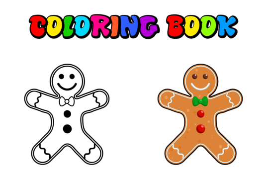 Decorated pages of christmas baking gingerbread man coloring book vector christmas drawing book drawing rat drawing png and vector with transparent background for free download