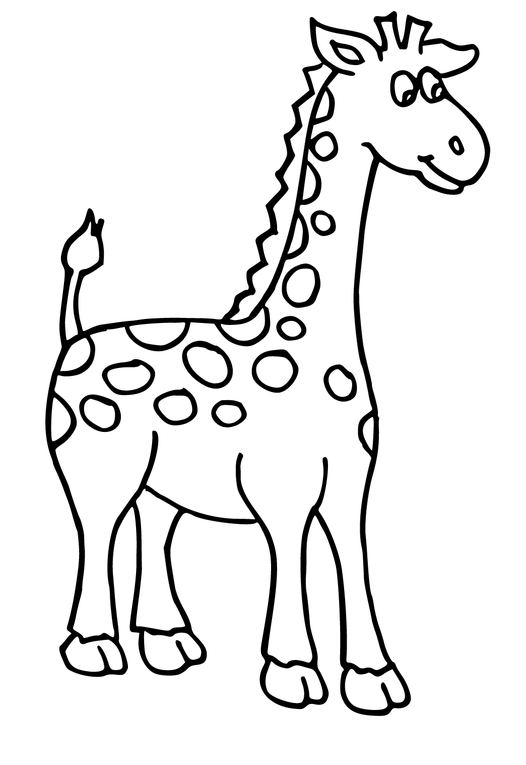 Free printable toddlers giraffe coloring page for adults and kids