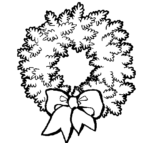 Christmas wreath coloring page