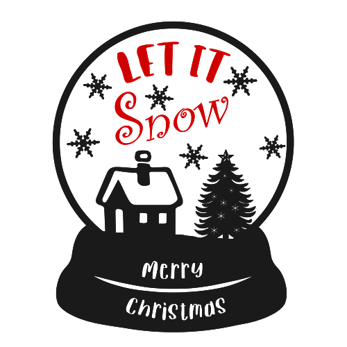 Let it snow globe svg cut file at