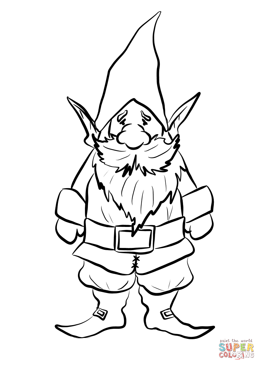 Gnome coloring page free printable coloring pages