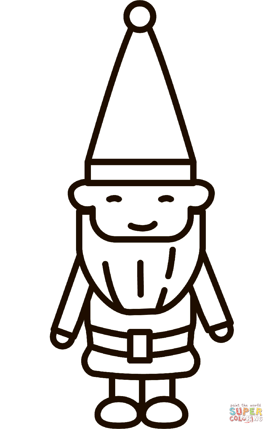 Gnome coloring page free printable coloring pages