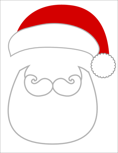 Christmas photo props santa beard and hat template