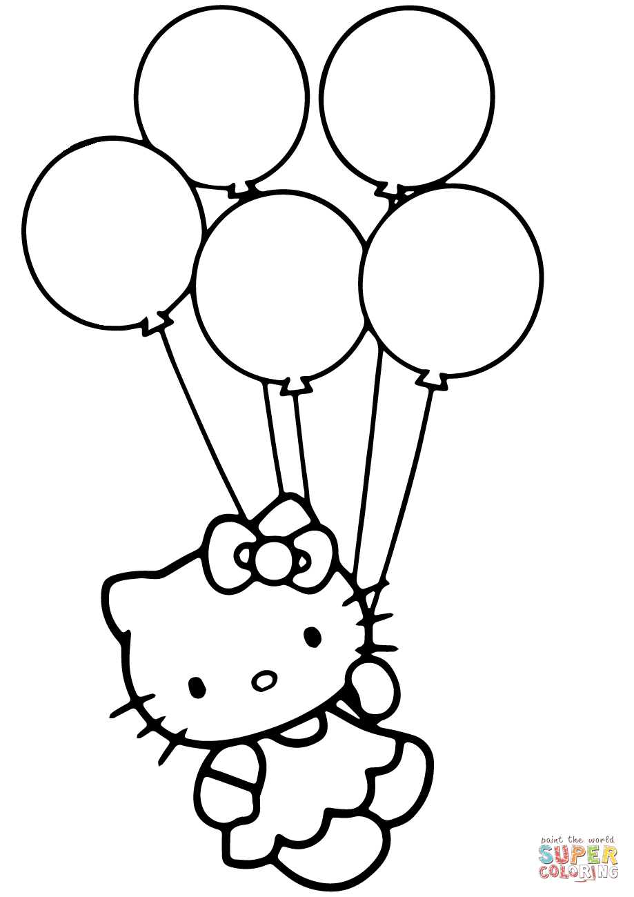 Hello kitty with balloons coloring page free printable coloring pages hello kitty colouring pages hello kitty coloring kitty coloring