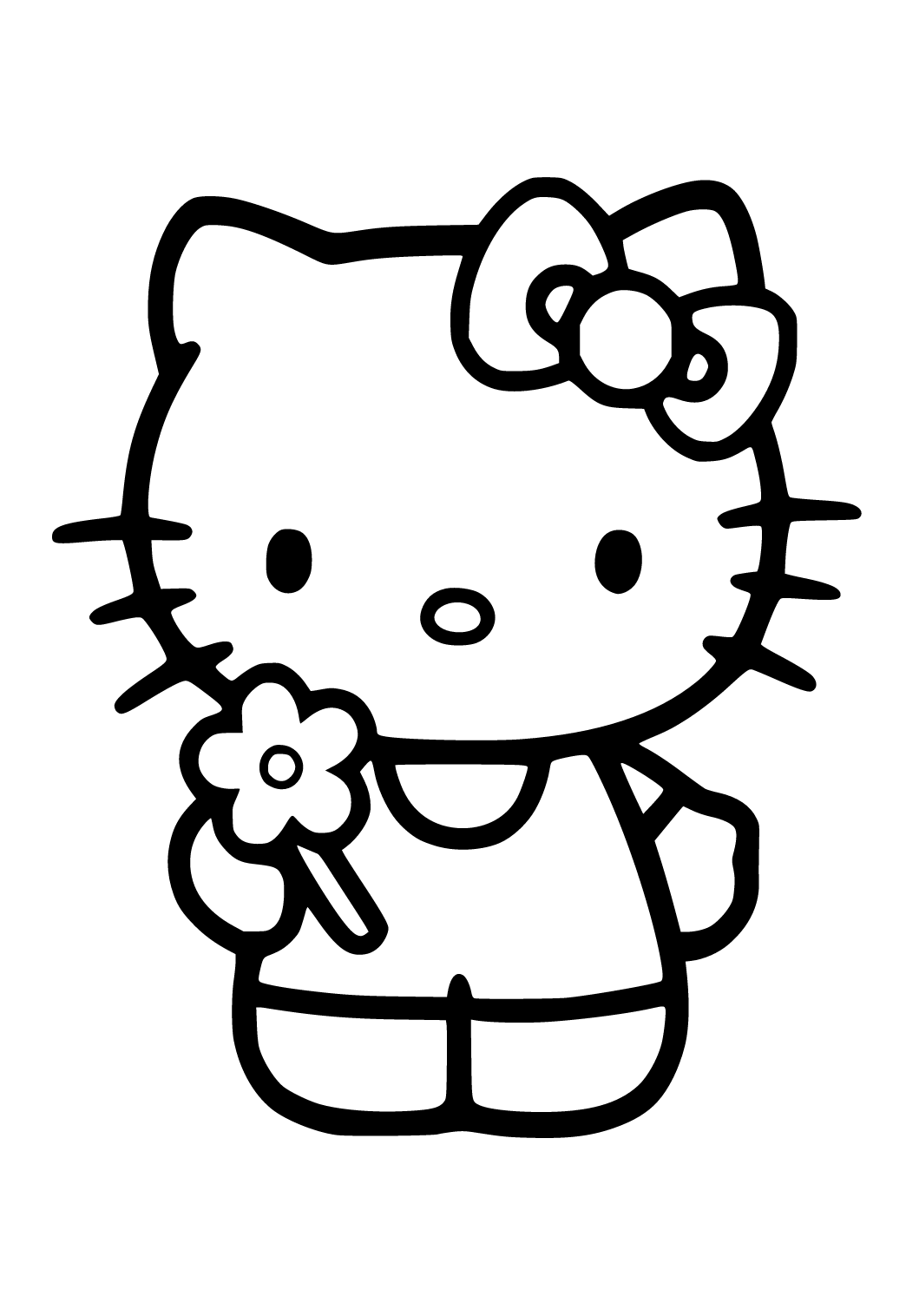 Free printable hello kitty flower coloring page sheet and picture for adults and kids girls and boys