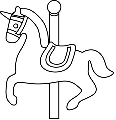 Carousel horse coloring page free printable coloring pages