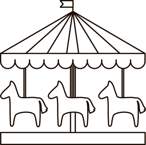 Carousel coloring page free printable coloring pages