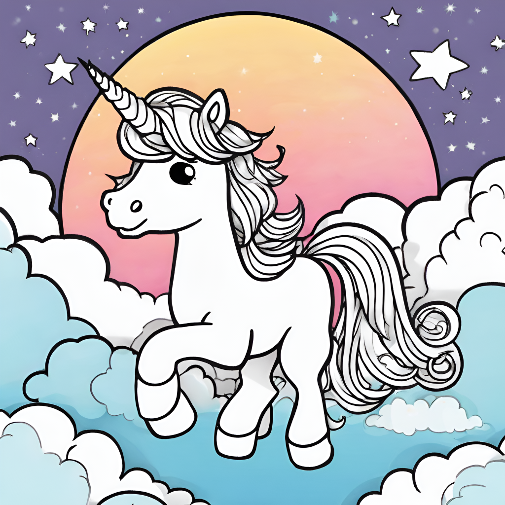 Adorable unicorn coloring pages for kids
