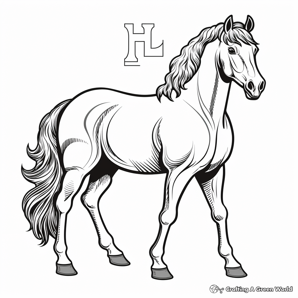 H is for horse coloring pages