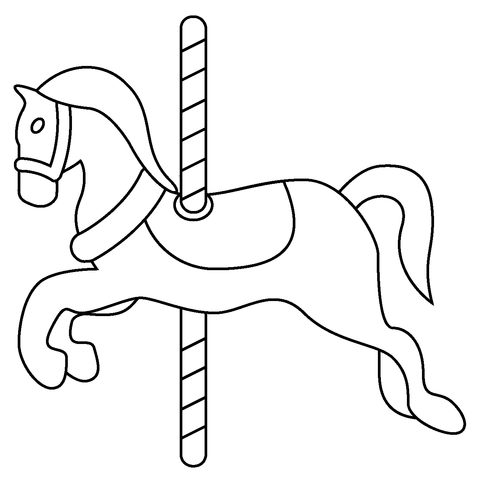 Carousel horse emoji coloring page free printable coloring pages
