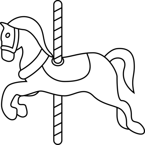 Carousel horse coloring page free printable coloring pages