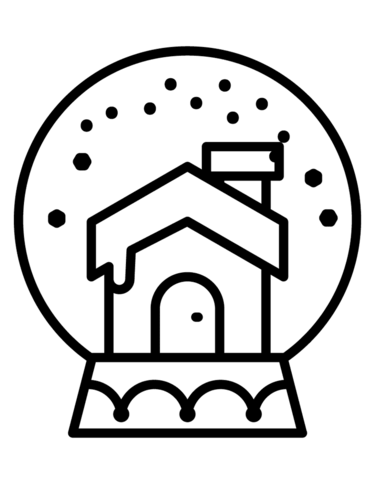 Christmas snow globe coloring page free printable coloring pages