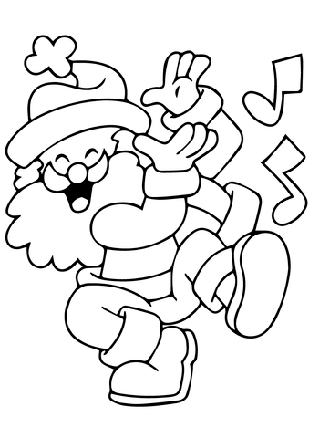 Santa is singing coloring page free printable coloring pages