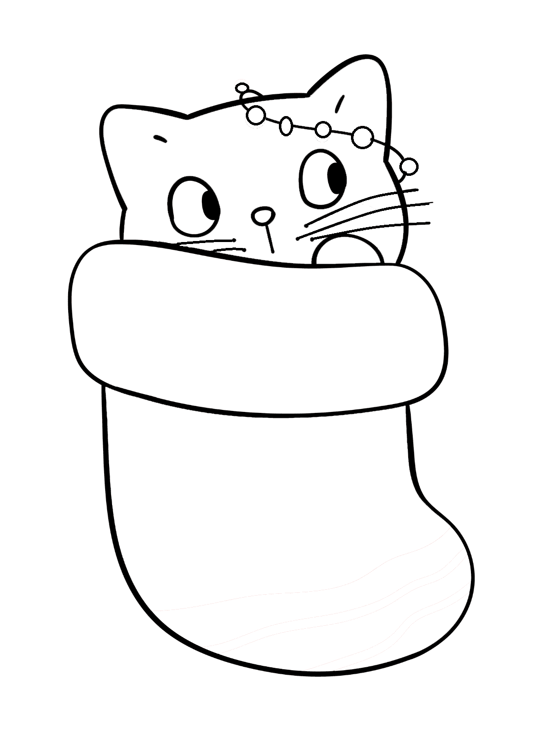 Christmas kitten coloring pages free online for kids