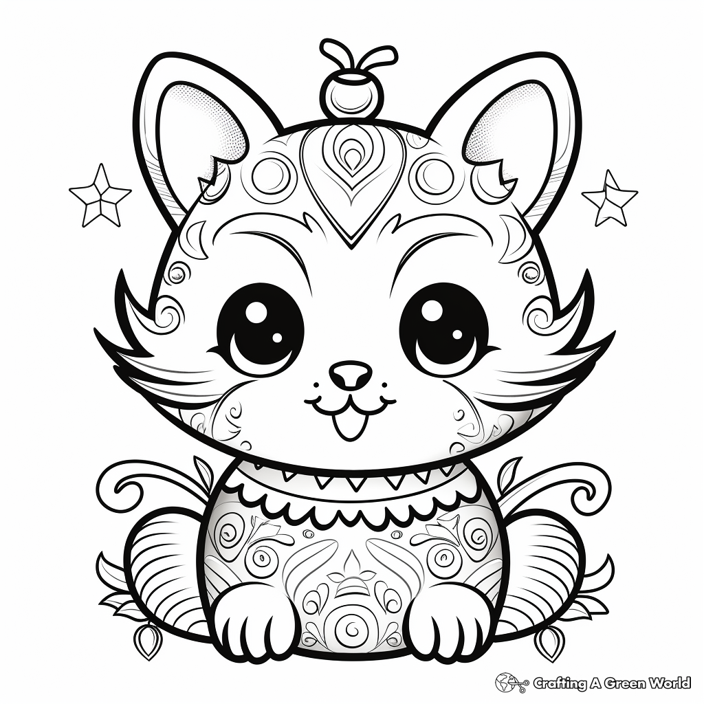 Christmas cat coloring pages